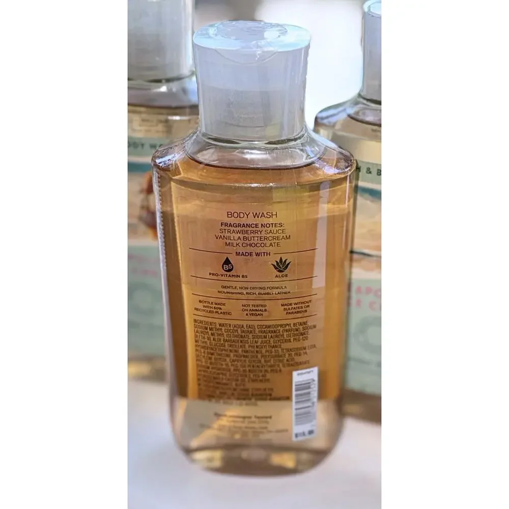 Bath & Body Works Neapolitan Ice Cream 10oz Shower Gel Body Wash with Aloe B5 x4